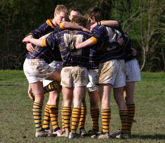 Hereford Cathedral School's team - Group hug